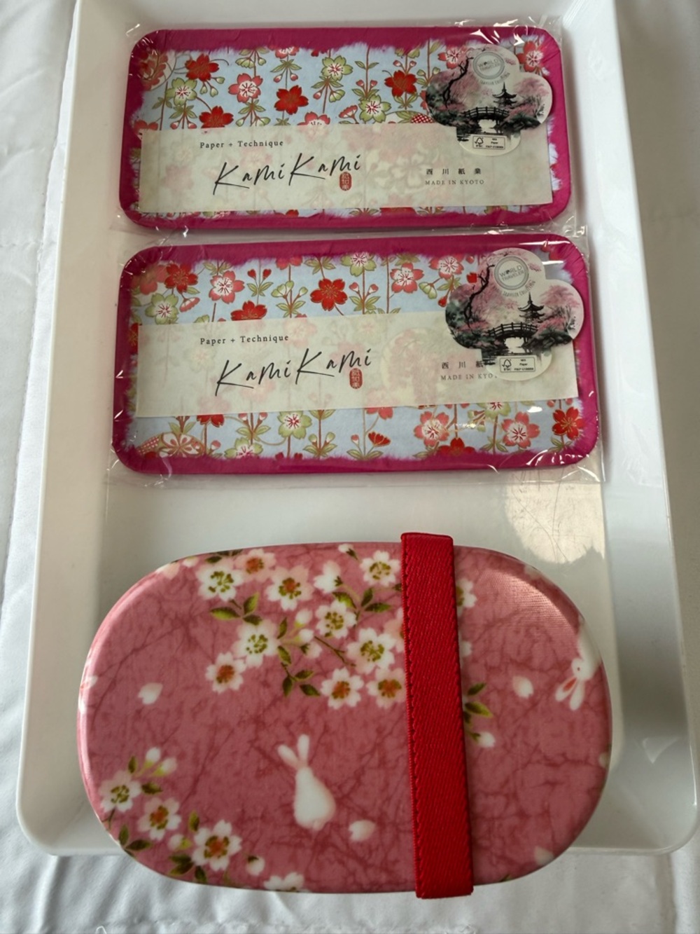 New- Japanese Kawaii bento & trays set made in Kyoto & bunny lunchbox